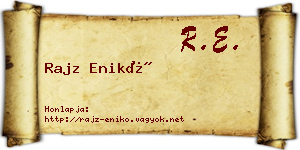 Rajz Enikő névjegykártya
